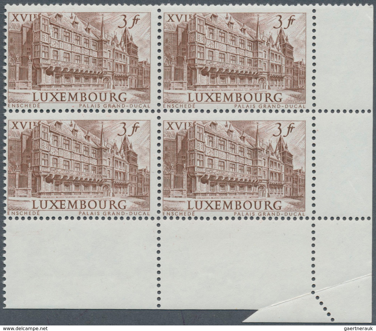 Luxemburg: 1963, 1000 Years City Of Luxemburg, 3 Fr In Block Of Four With Perforation Curiosity. - Covers & Documents