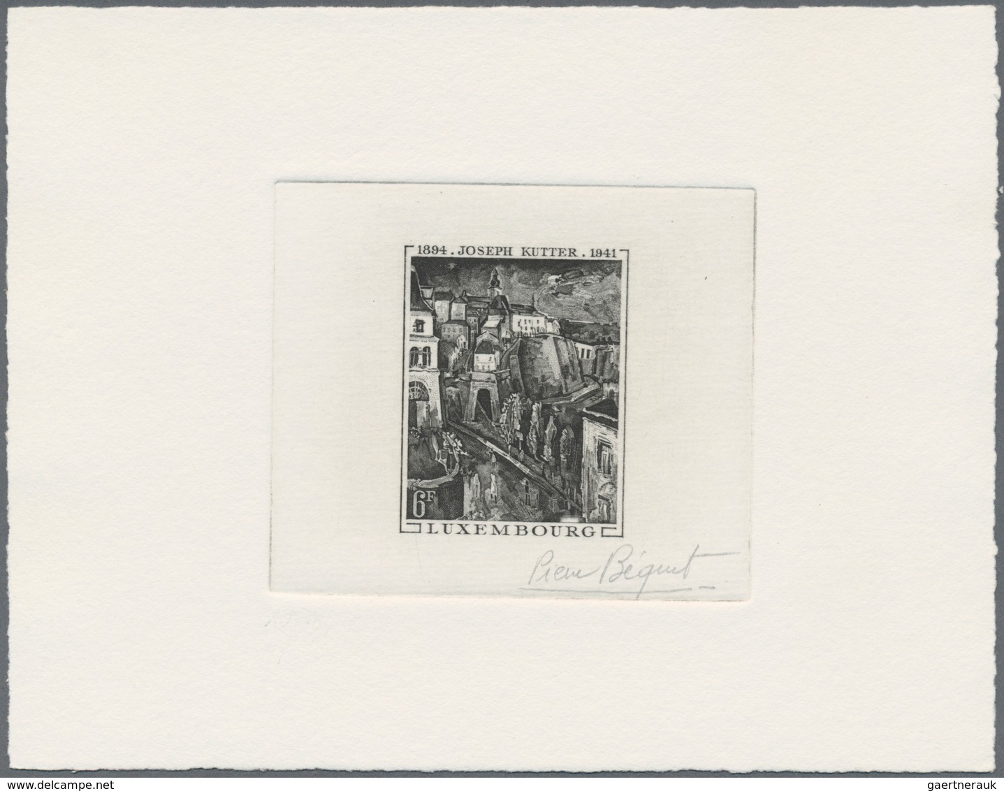 Luxemburg: 1969, Épreuve D'artiste For The 6 Fr. Value Of The Set Mi.No. 790/791. Signed By The Stam - Storia Postale