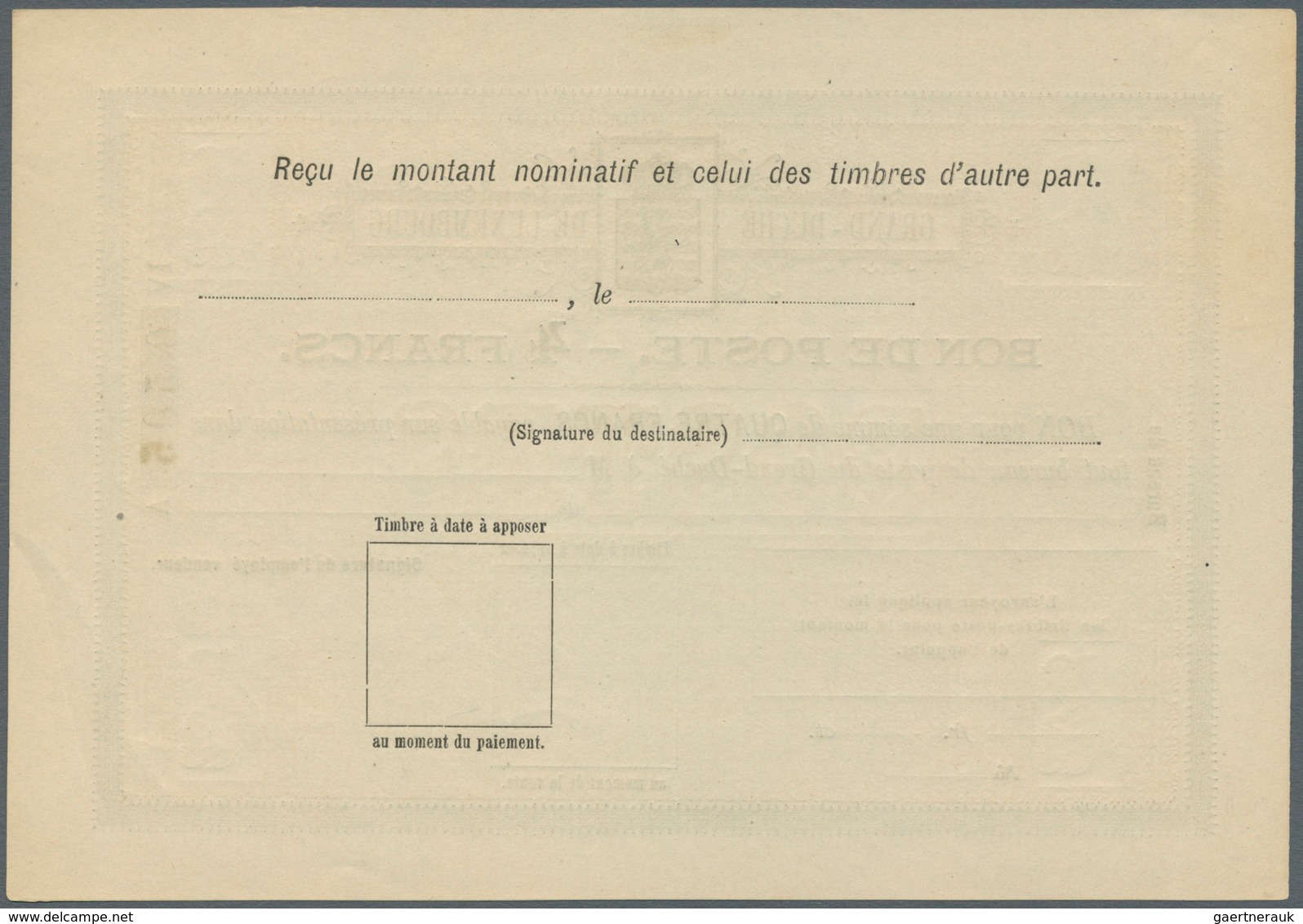 Luxemburg - Ganzsachen: 1884, 1 fr. - 10 fr. Bon de Poste, complete set with ten pieces, unused, mos