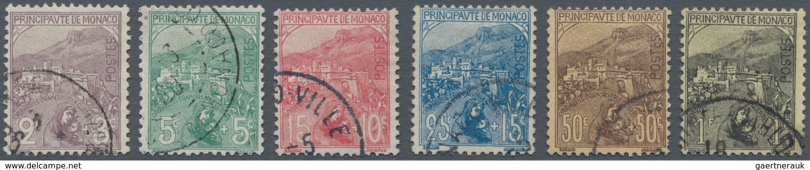 Monaco: 1919, War Orphans Part Set Of Six 2+3c. To 1+1fr. Fine Used, Mi. € 600,-- (Maury 27/32, € 87 - Ongebruikt