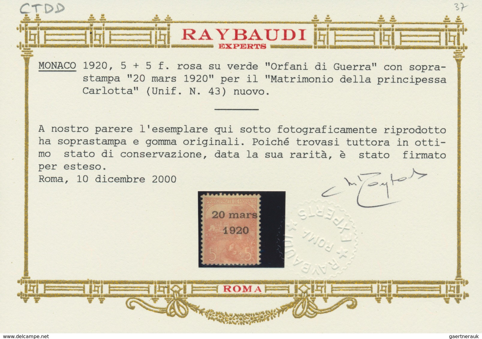 Monaco: 1920, Royal Wedding, Complete Set Of Ten Values, Fresh Colours, Mint O.g. With Hinge Remnant - Ongebruikt