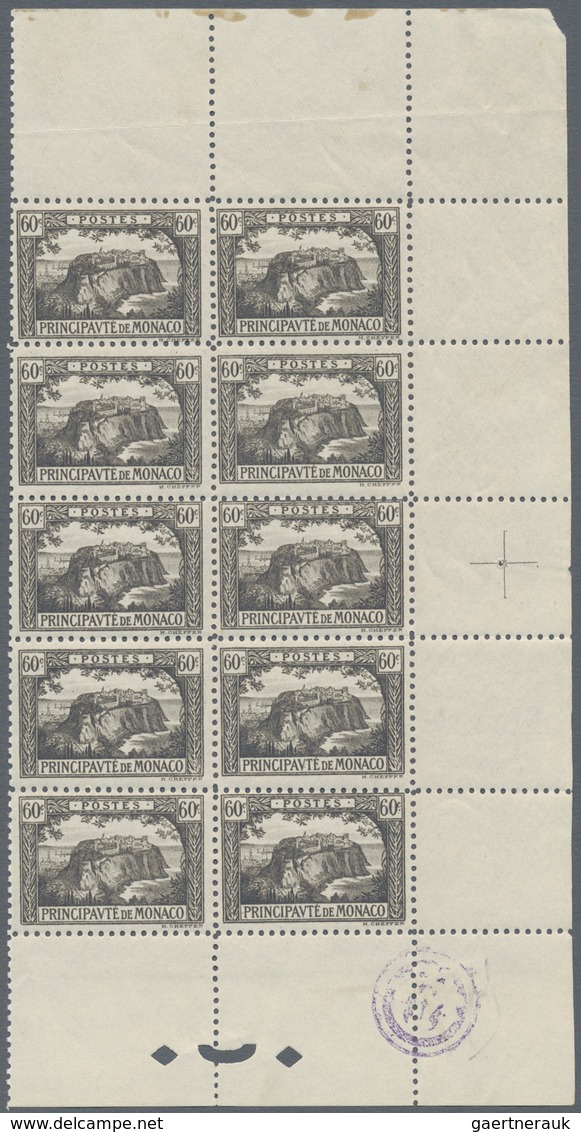 Monaco: 1922/1924, definitives complete set of 11 (Prince Albert, Rock and Castle of Monaco etc.) in