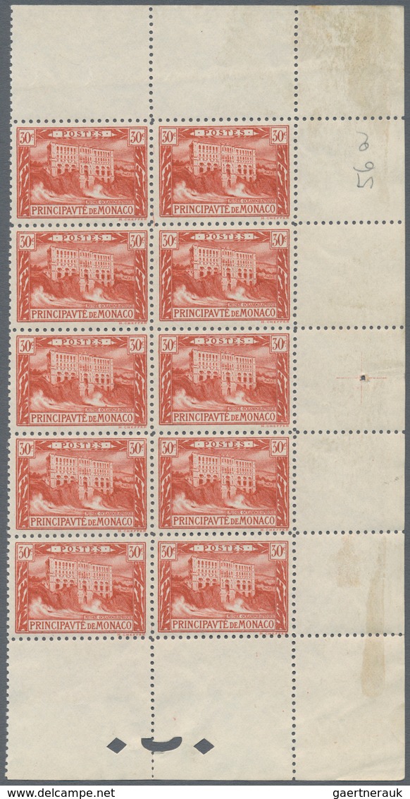 Monaco: 1922/1924, definitives complete set of 11 (Prince Albert, Rock and Castle of Monaco etc.) in