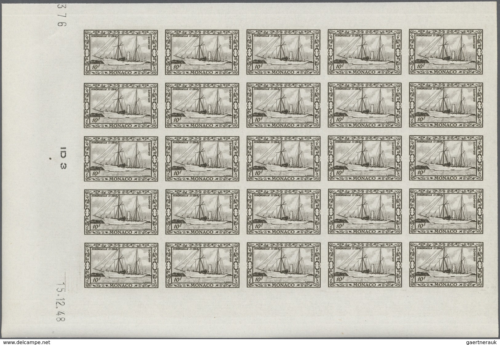 Monaco: 1949, 100th Birthday Of Prince Albert I. Complete Set Of Eight In IMPERFORATE Blocks Of 25 F - Nuovi