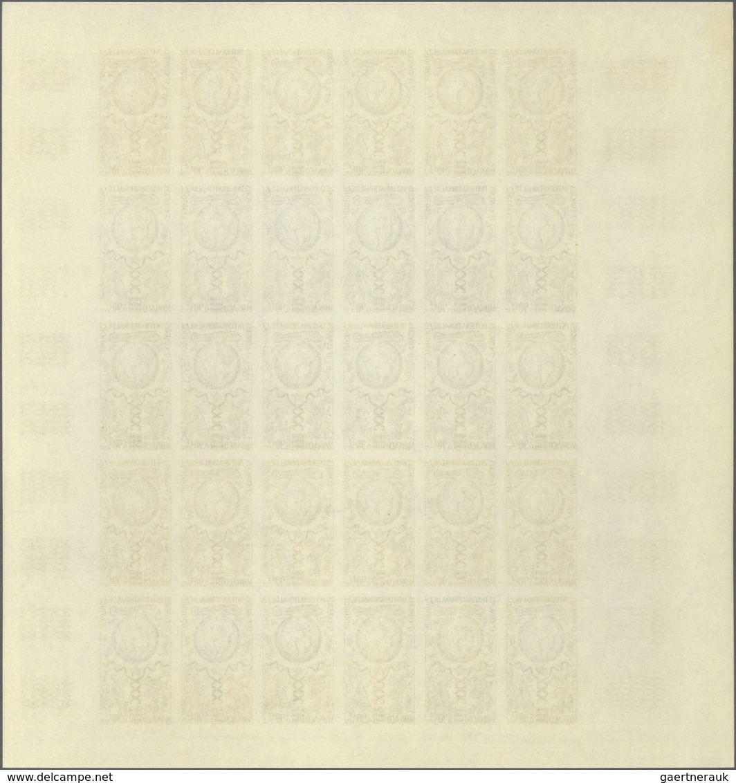 Monaco: 1972. Complete Issue "Intl. Zoology Congress, Monaco" (3 Values) In 3 Color Proof Sheets Of - Ongebruikt