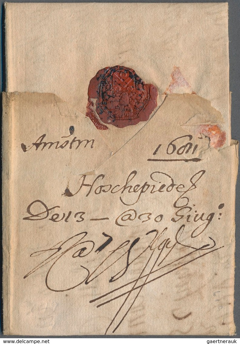 Niederlande - Vorphilatelie: 1681, Complete Folded Letter Cover From AMSTERDAM, Dated 6th June 1681, - ...-1852 Prephilately
