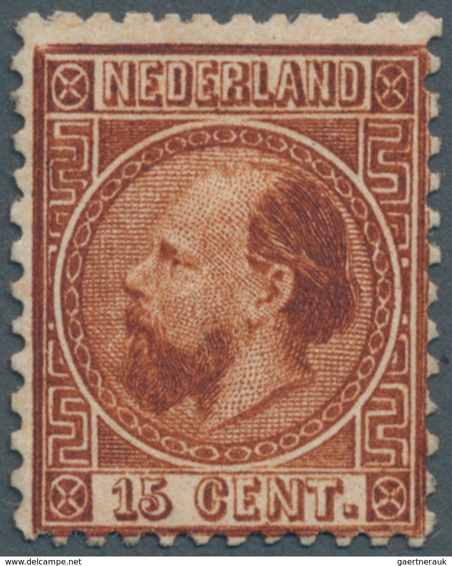 Niederlande: 1868, King Willem III. 15c. Redbrown Type I Perf. 12½ X 12, Unused Without Gum, Scarce - Brieven En Documenten