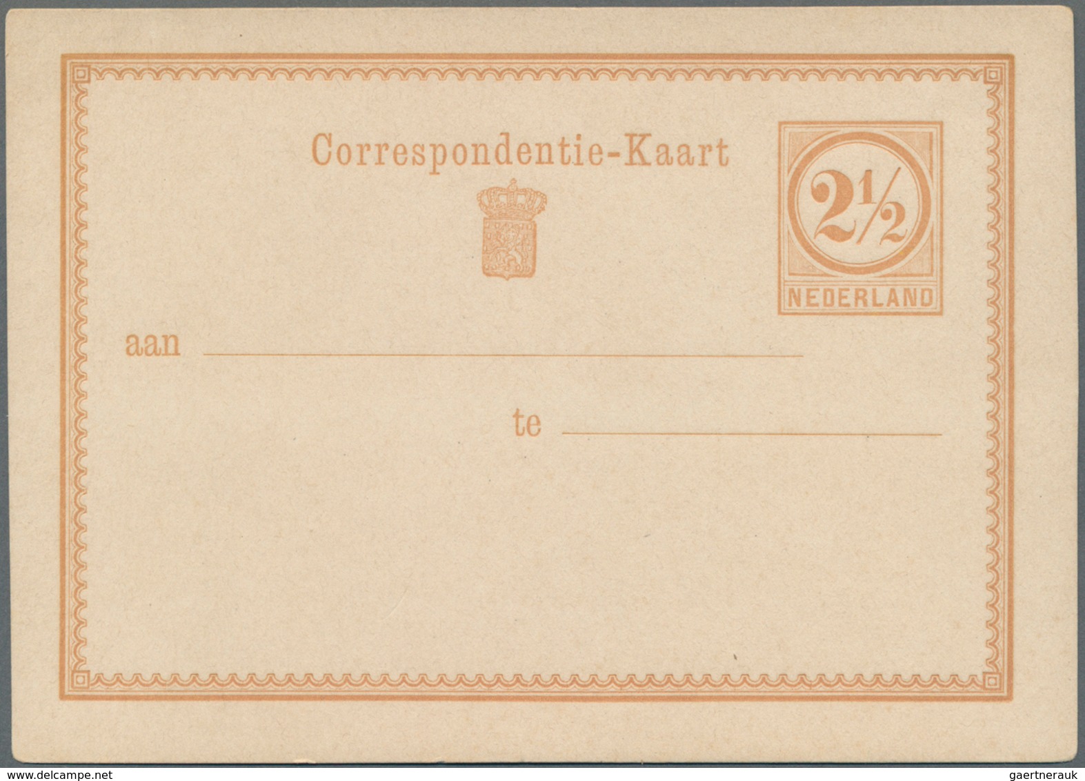 Niederlande - Ganzsachen: 1870, five proofs for a 2 1/2 stationery card. Seldomly seen.