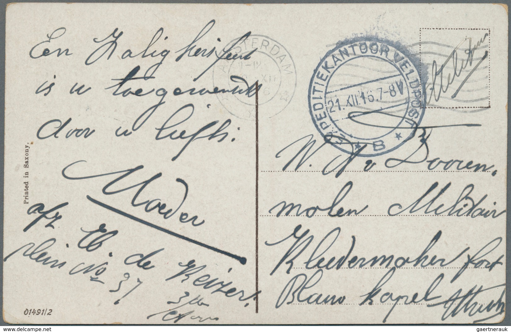 Niederlande - Besonderheiten: 1915/1916, NETHERLANDS:three Postcards With Different Military Postmar - Altri & Non Classificati