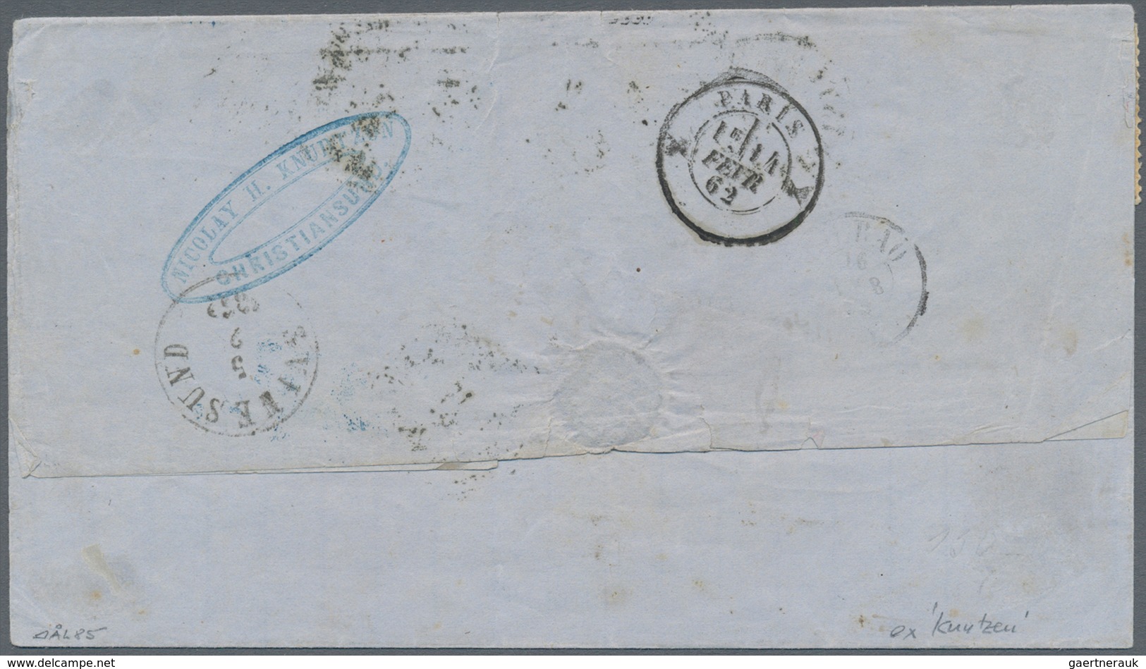 Norwegen: 1862 Destination SPAIN: Folded Cover From Christianssund To Bilbao, SPAIN Via Svinesund An - Other & Unclassified