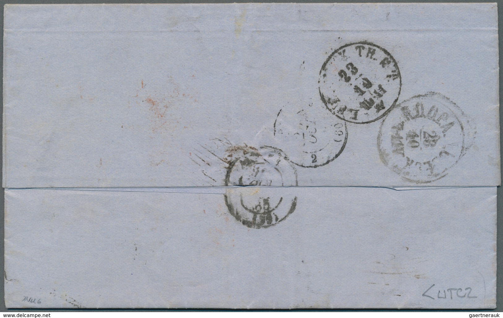 Norwegen: 1865 (20 Oct), Folded Letter Franked With 3sk Oscar I And 4sk + 8sk Pair Arms 1863 Issue, - Other & Unclassified