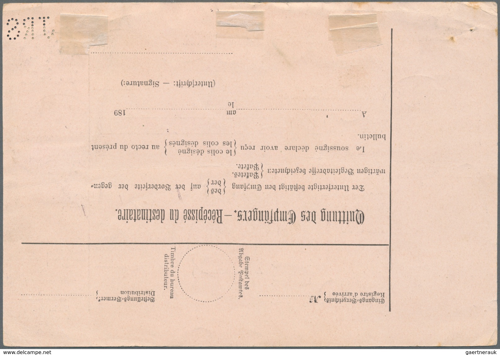 Österreich: 1890/1891, 3 Kr Blaugrün, 30 Kr Braun U. 50 Kr Lila, MiF Auf 5 Kr Paketkartenformular, A - Andere & Zonder Classificatie