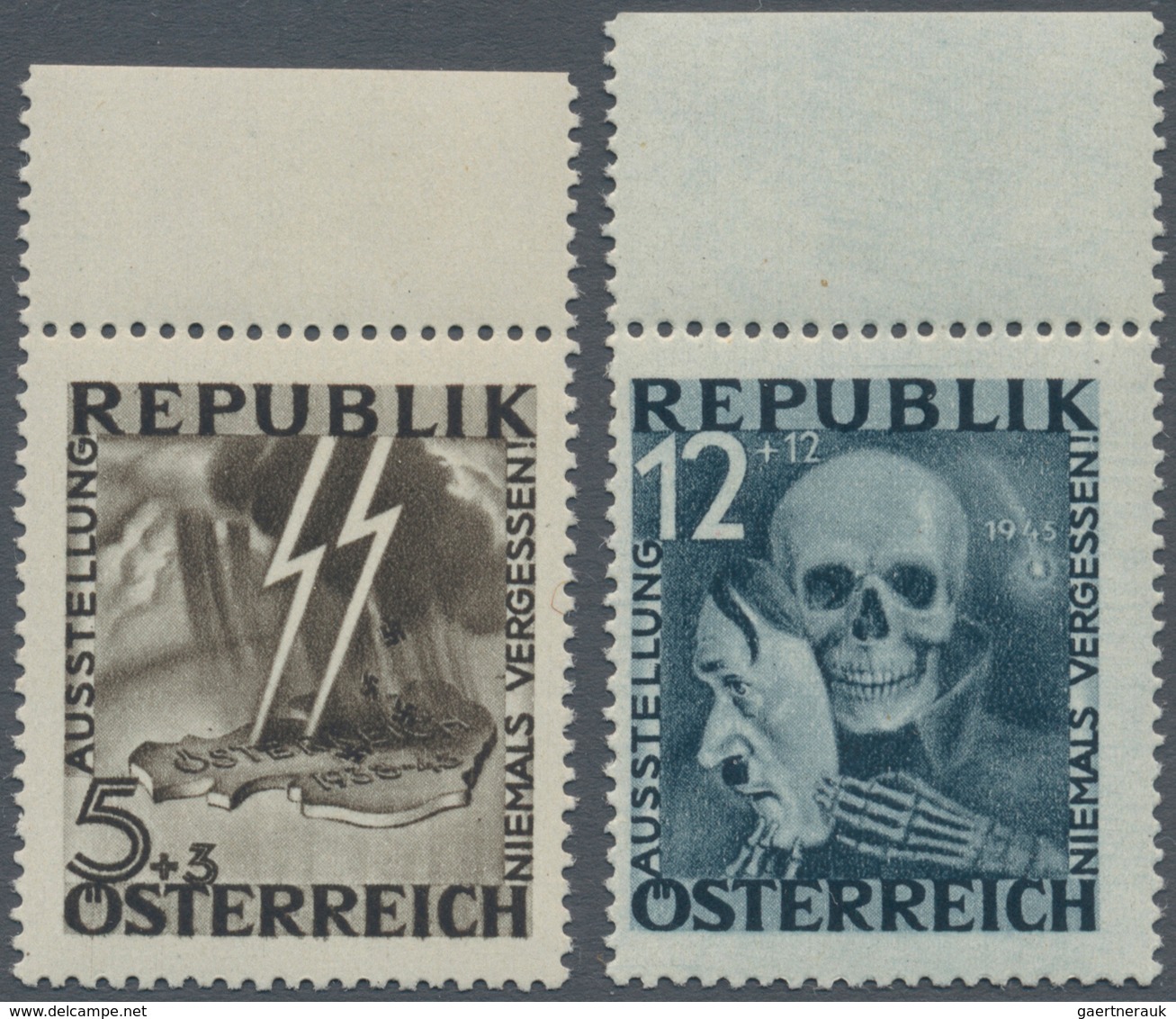 Österreich: 1946, Blitz & Totenmaske, Nicht Verausgabte Werte Zu 5 Und 12 Gr, Je Postfrisch Vom Ober - Andere & Zonder Classificatie