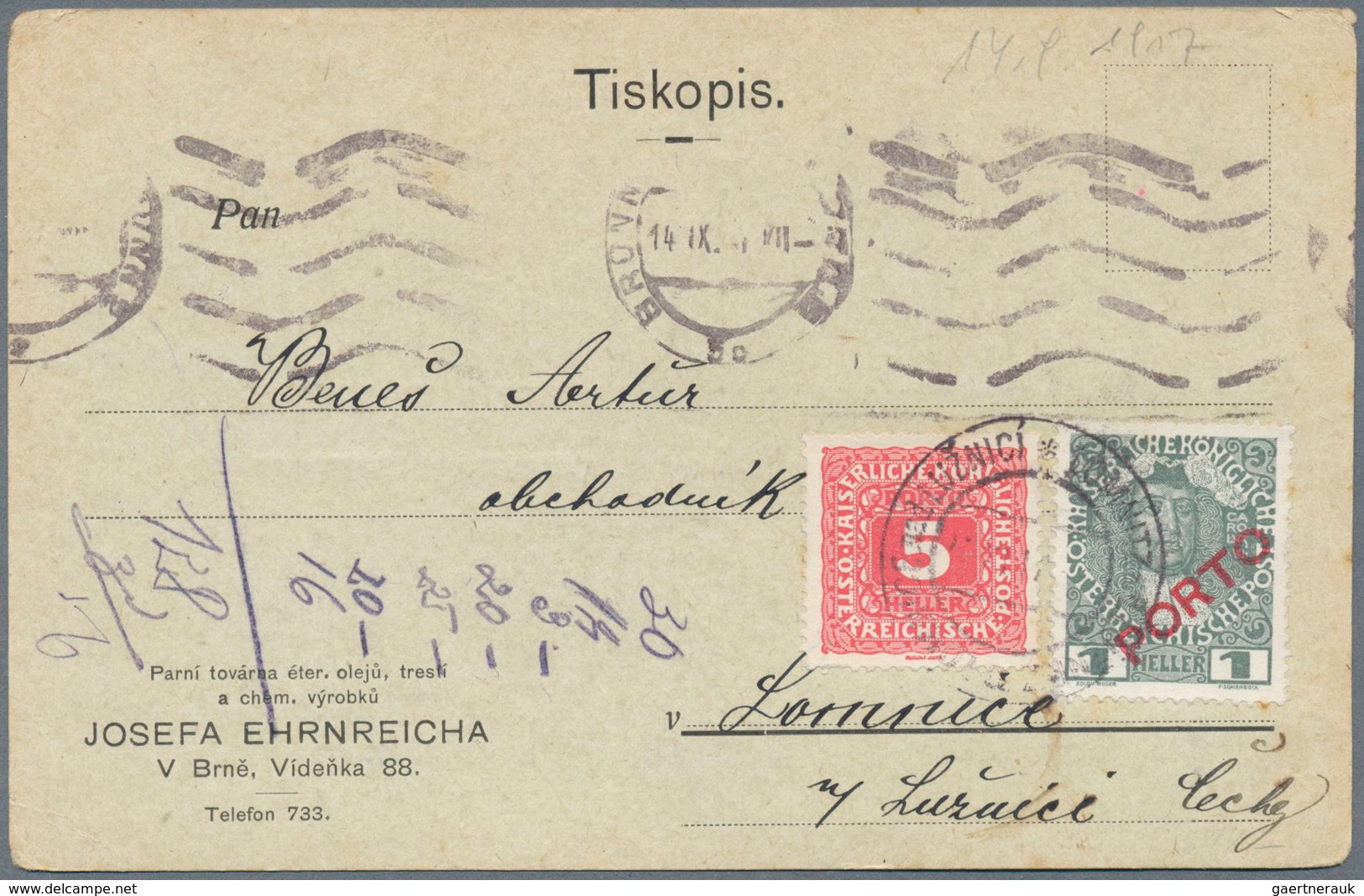 Österreich - Portomarken: 1907/1917, Unterfrankierter Brief Von Sterzing Nach Brixen Und Wegen Nachp - Postage Due