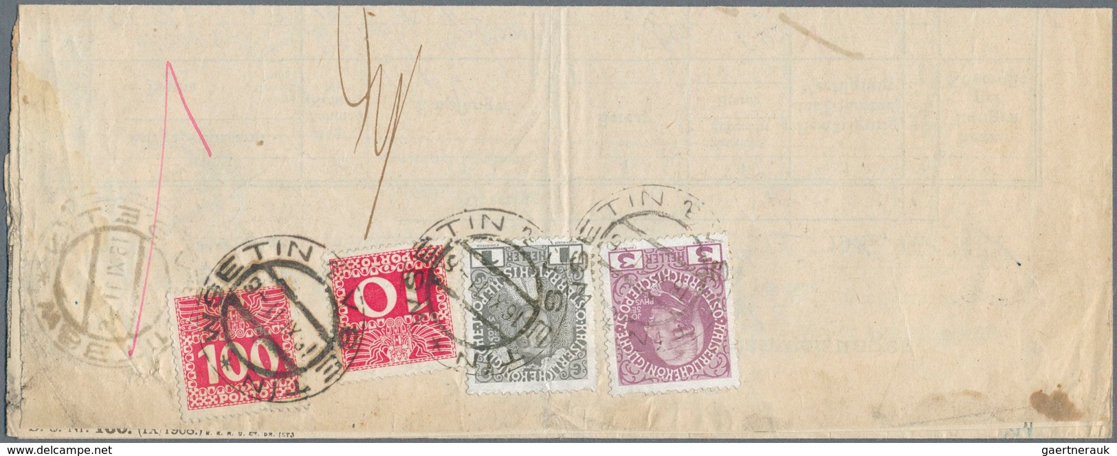 Österreich - Portomarken: 1911, Bestellschein Für Postanweisungen Aus Wsetin, Die Gesamtsumme Der Zu - Strafport