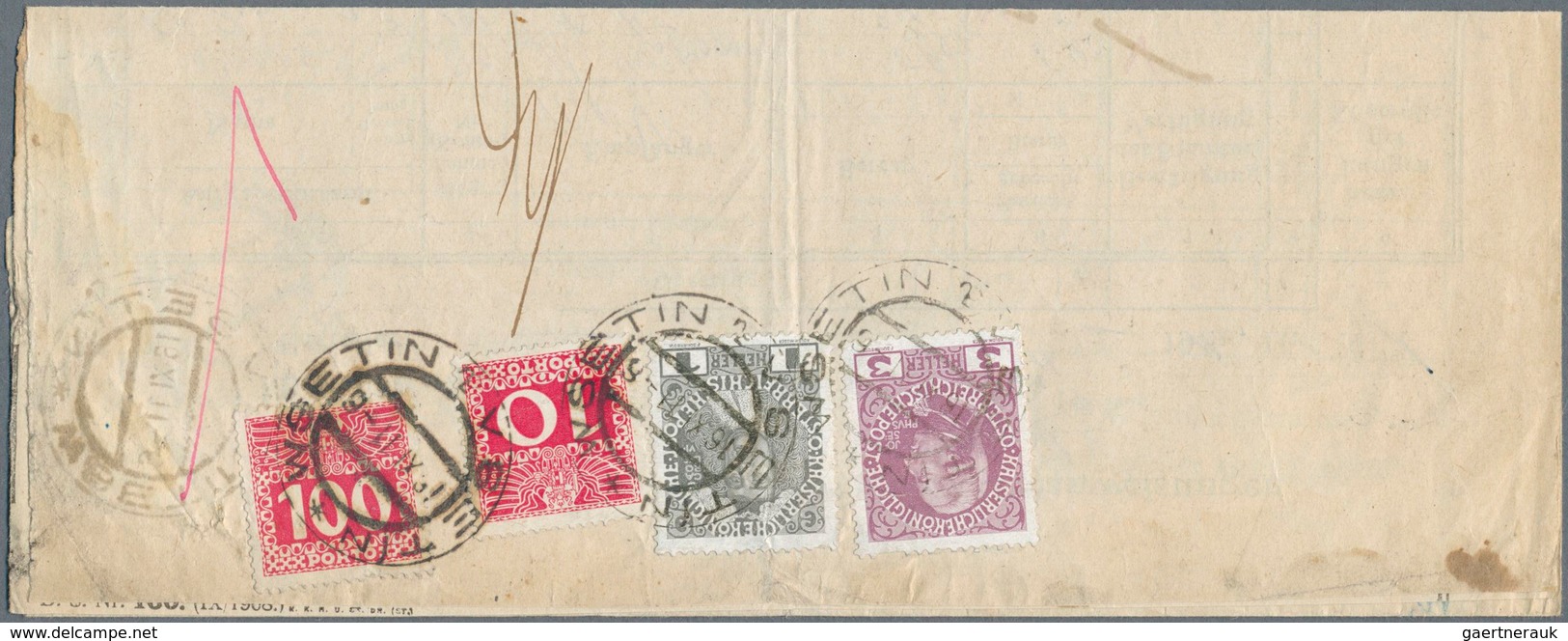 Österreich - Portomarken: 1911, Bestellschein Für Postanweisungen Aus Wsetin, Die Gesamtsumme Der Zu - Postage Due