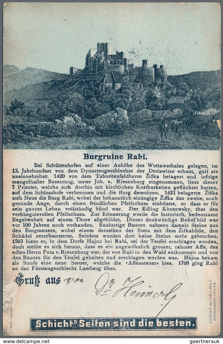 Österreich - Portomarken: 1900, 1 H Halbierung (nicht Anerkannt) Und 2 H Franz Joseph Auf "Gruss Aus - Strafport