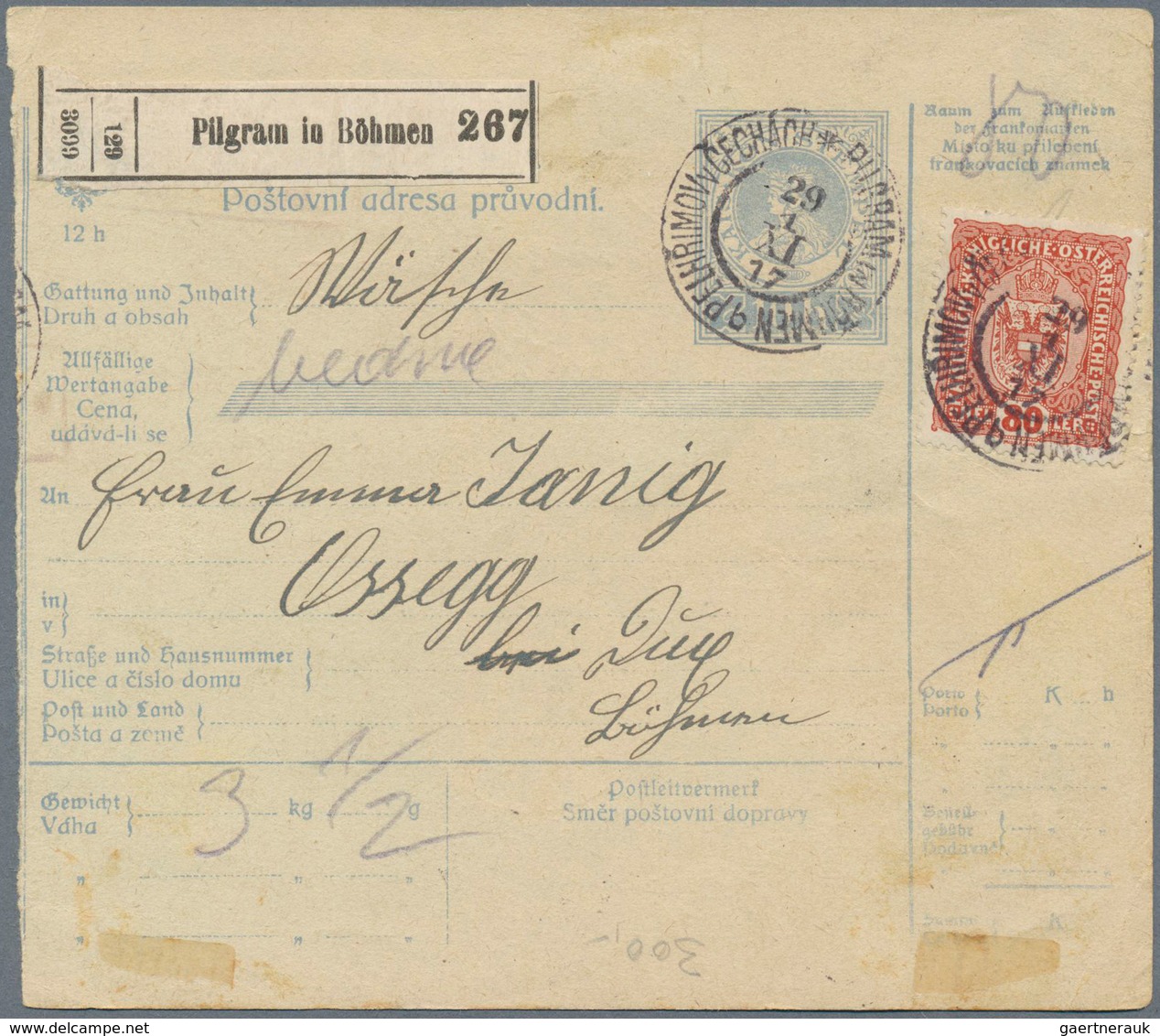 Österreich - Portomarken: 1900, 2 Heller Halbierung Und 2 H Im Paar Auf Ansichtskarte Von Kosten Nac - Postage Due