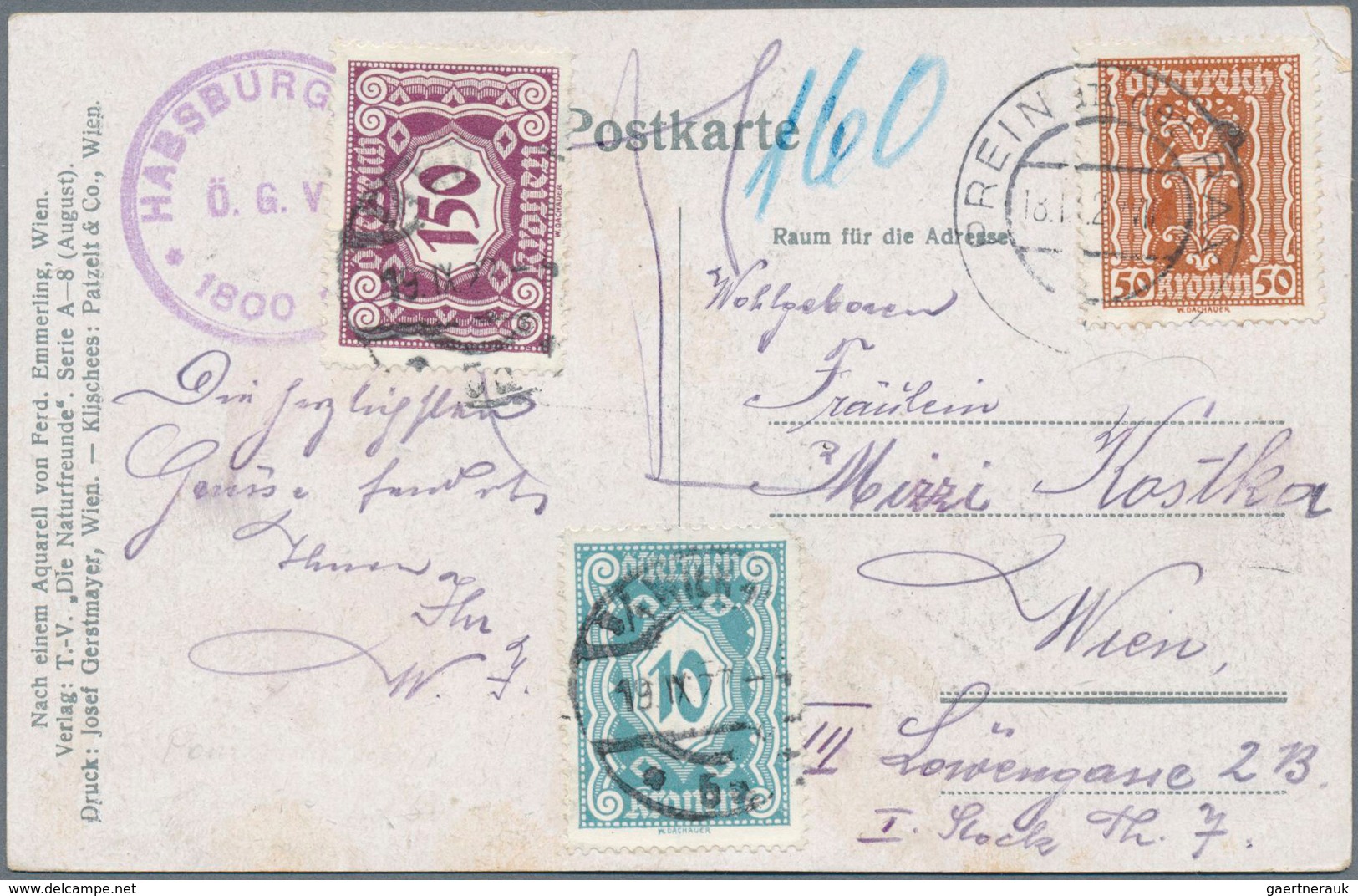 Österreich - Portomarken: 1922, Ersttag Der Portoerhöhung Vom 18.9.1922. Zwei Karten Nach Wien Aufge - Strafport