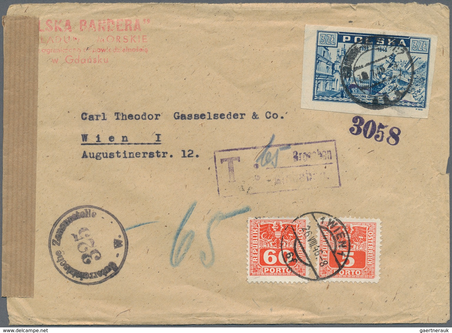 Österreich - Portomarken: 1946, Unterfrankierter Brief Aus Polen Nach Wien. Der Empfänger Zahlte Die - Postage Due