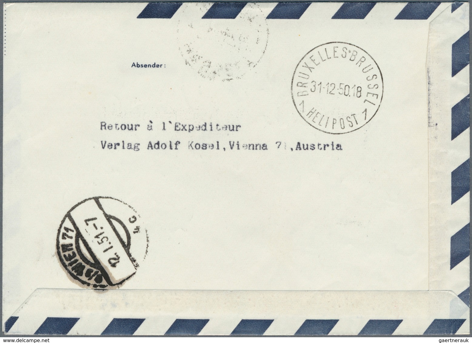 Österreich - Flugpost: 1950, SILVESTER-SONDER-FLUGPOST SALZBURG, 31.12.1950, Komplette Serie Mit 9 P - Other & Unclassified