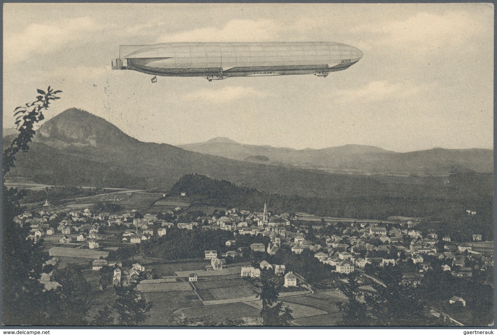 Österreich - Zeppelinpost: 1913, LZ 17 SACHSEN, 5 H Franz-Josef Privat-GSK "Zeppelin über Haida, Lin - Andere & Zonder Classificatie