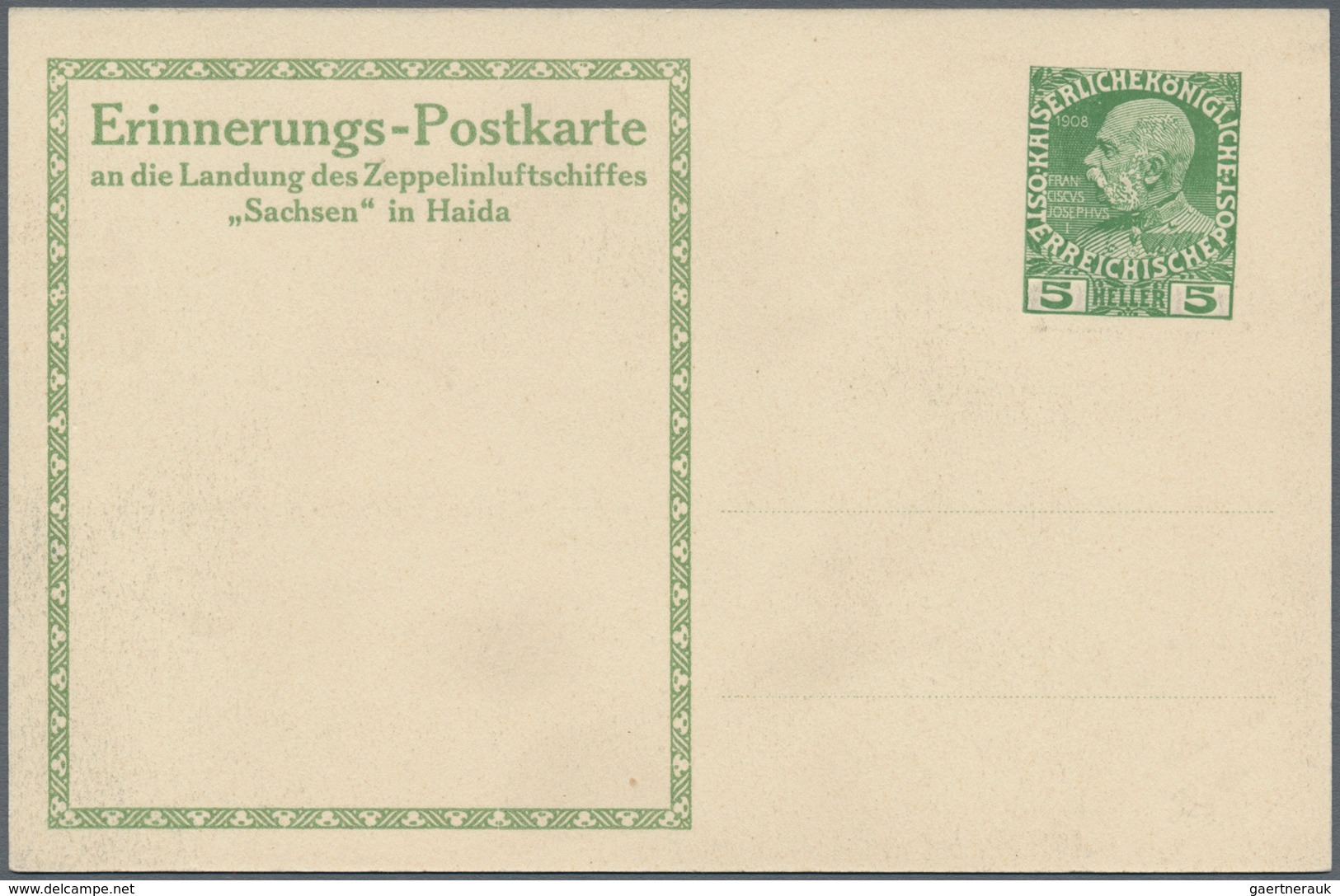 Österreich - Zeppelinpost: 1913, LZ 17 SACHSEN, 6 Verschiedene 5 H Franz-Josef Privat-GSK "Landungsp - Andere & Zonder Classificatie