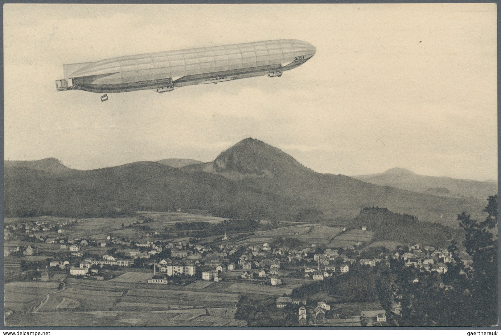 Österreich - Zeppelinpost: 1913, LZ 17 SACHSEN, 6 verschiedene 5 H Franz-Josef Privat-GSK "Landungsp