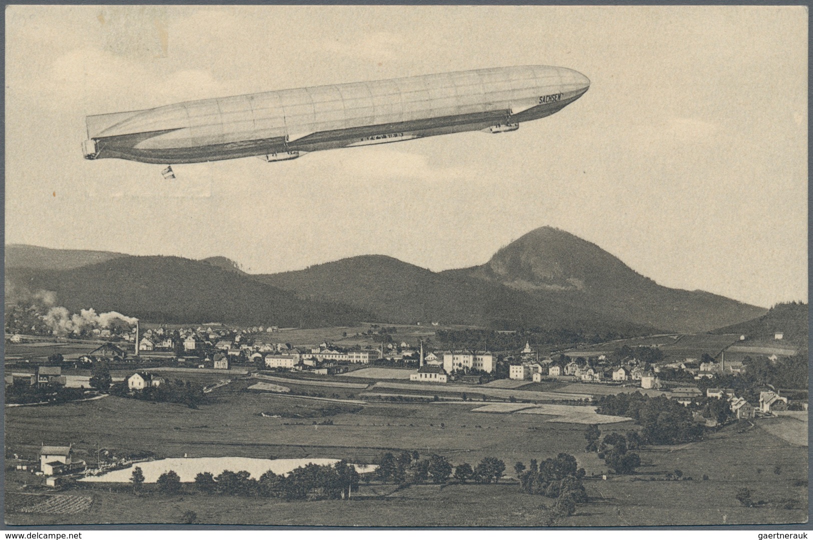 Österreich - Zeppelinpost: 1913, LZ 17 SACHSEN, 6 verschiedene 5 H Franz-Josef Privat-GSK "Landungsp