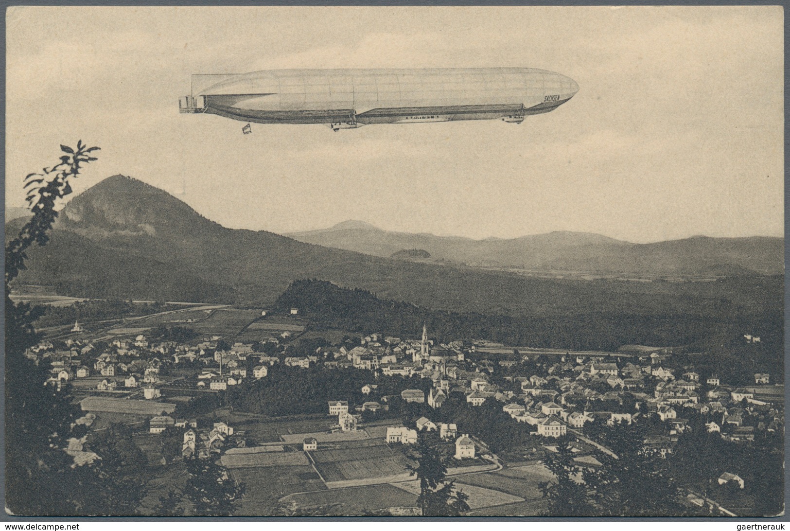 Österreich - Zeppelinpost: 1913, LZ 17 SACHSEN, 6 verschiedene 5 H Franz-Josef Privat-GSK "Landungsp