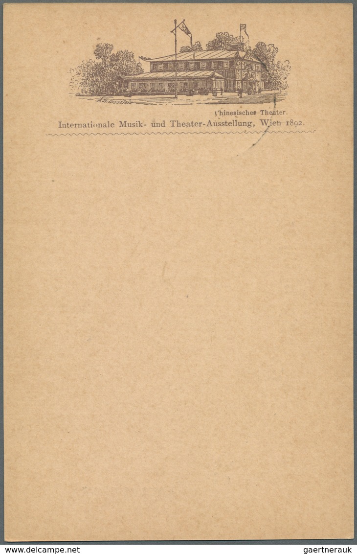 Österreich - Privatganzsachen: 1892, Vier Privatpostkarten 2 Kr. Braun Für Die Internat. Musik- Und - Other & Unclassified