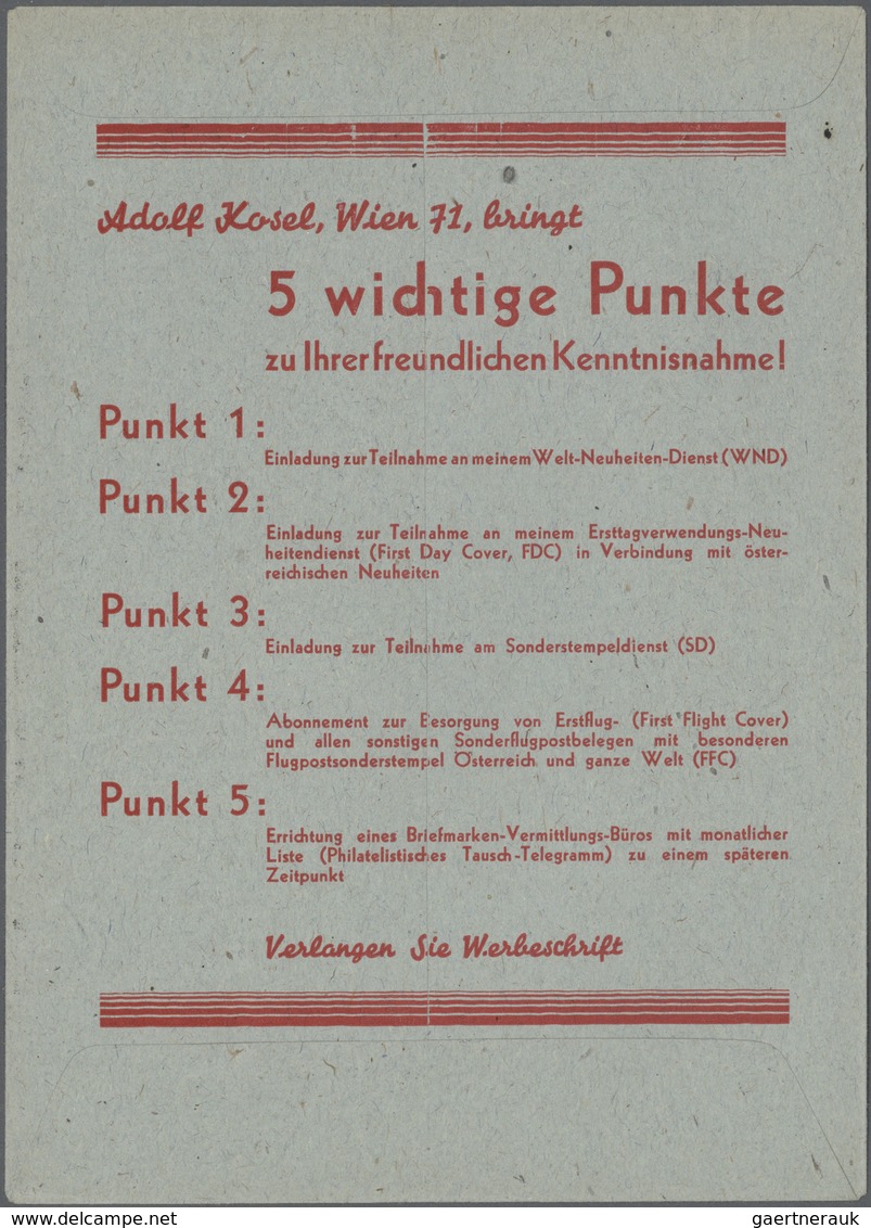 Österreich - Privatganzsachen: 1945, 5 (Pfg) Grün Wappen, Privater Wertstempeleindruck Auf Ungebrauc - Altri & Non Classificati