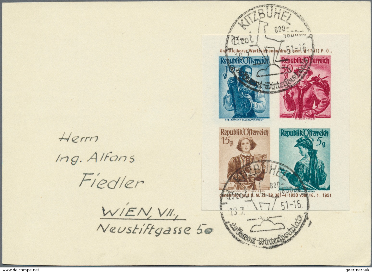 Österreich - Privatganzsachen: 1951, Ganzsachen-Ausschnitt Aus Pro Juventute Privat-GA-Umschlag Mit - Other & Unclassified