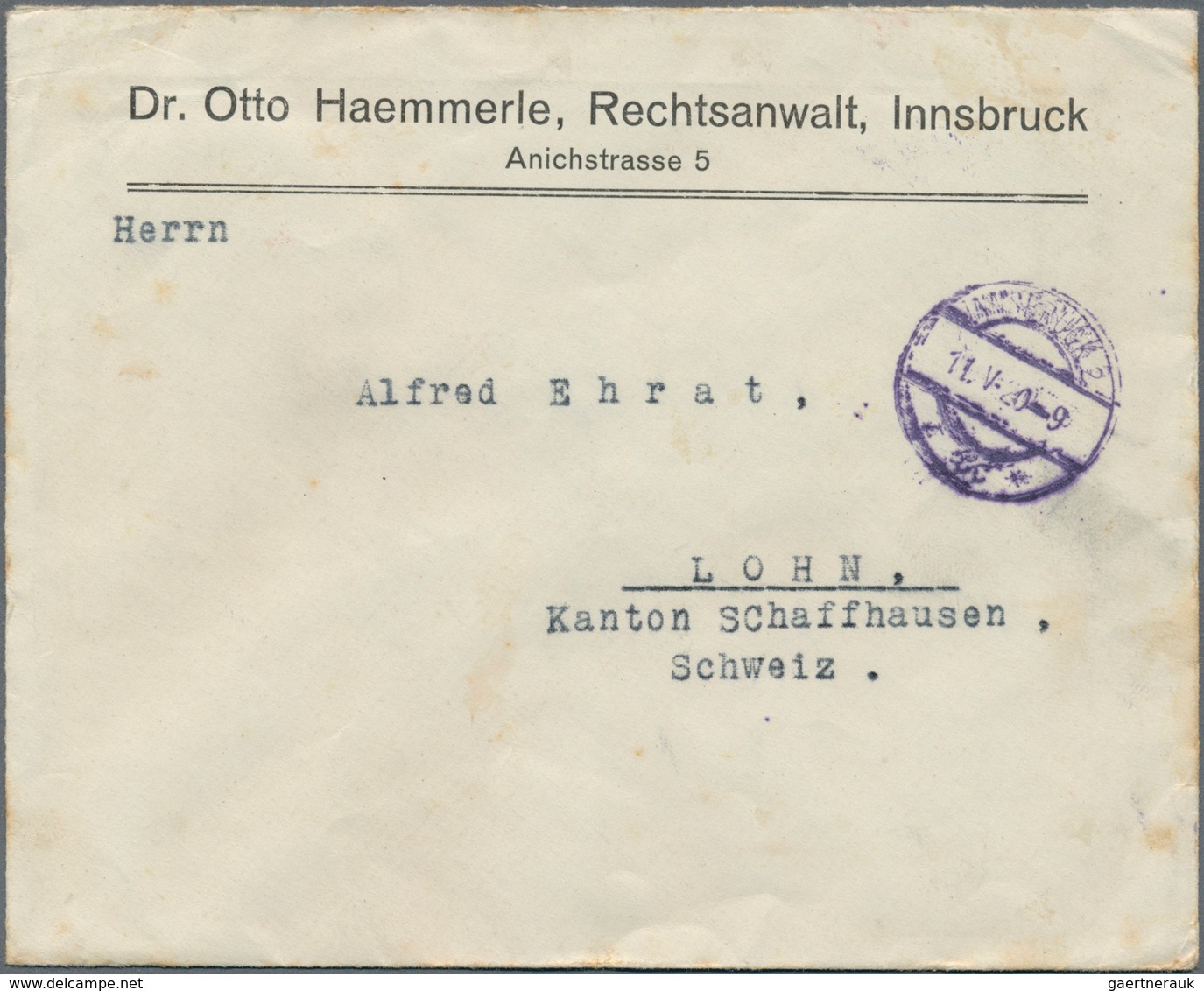 Österreich - Stempel: 1920, 10 X 20 H Dkl'grün, Entwertet Mit Stummem Zweikreis-Stempel, Rückseitig - Macchine Per Obliterare (EMA)