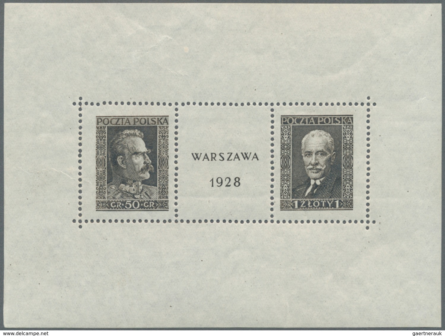 Polen: 1928, 50 Gr + 1 Zl Stamp Exhibition Warsaw, Souvenir Sheet, F/VF Mint Never Hinged Condition. - Altri & Non Classificati