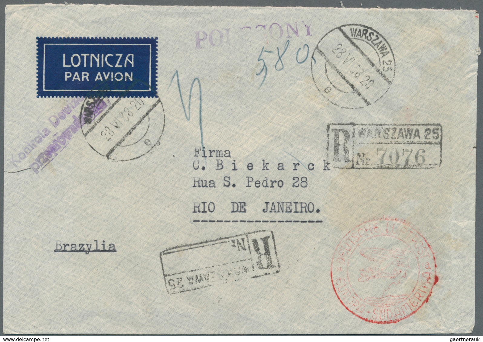 Polen: 1938, 1 Zl Brown Definitive And 4 X 1,20 Zl Blue "250th Anniversary Liberation Of Vienna", Mi - Other & Unclassified