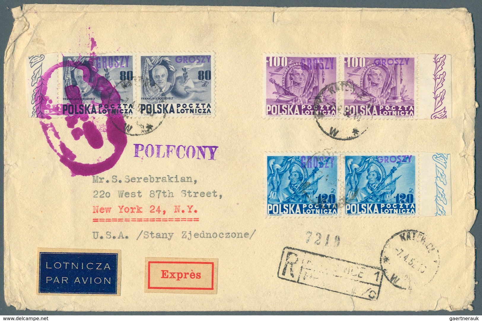 Polen: 1952 Groszy Overprints (purple) On Constitutional Issue (Michel No. 617/19), Complete Set In - Altri & Non Classificati