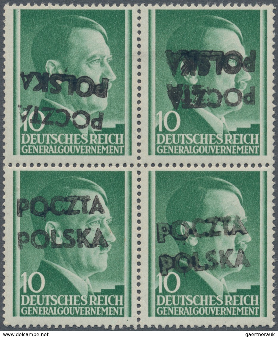 Polen - Lokalausgaben 1944/45: 1945 KONSKIE: 10 Groszy Green With Hand Overprint "POCZTA POLSKA", Bl - Other & Unclassified
