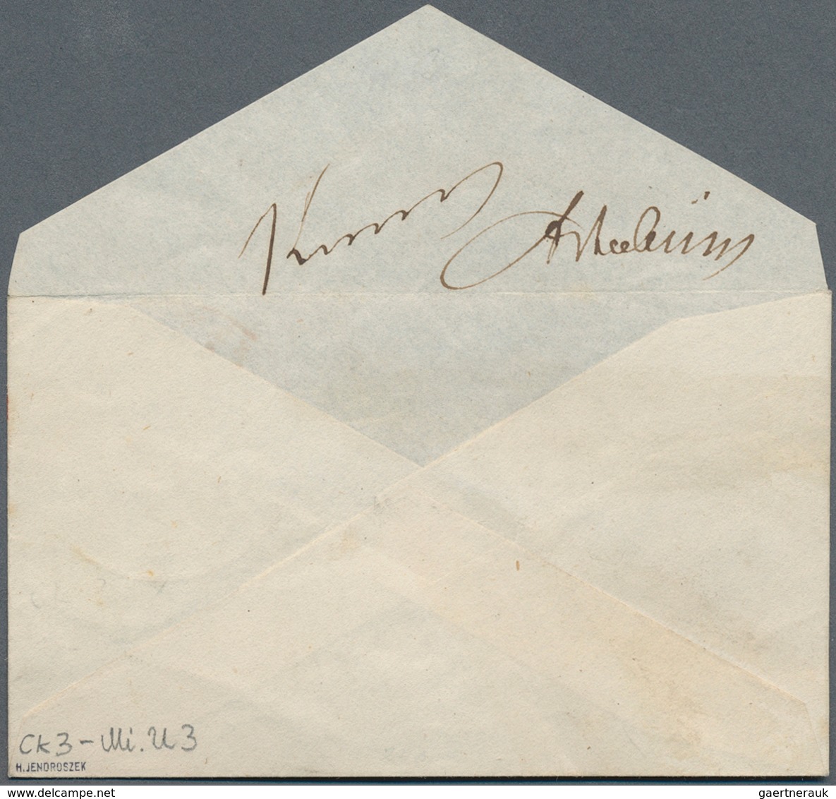 Polen - Ganzsachen: 1859, 1½kop. Red, Stationery Envelope With Two Signatures (Kurmanowicz And Babin - Postwaardestukken