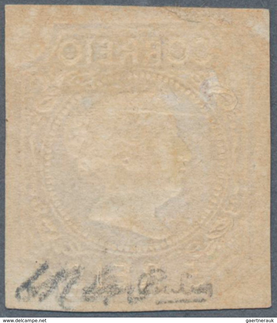 Portugal: 1853, Maria 5r. Light Brown, Type I, Fresh Colour, Full Margins, Unused No Gum, Slight Cre - Unused Stamps