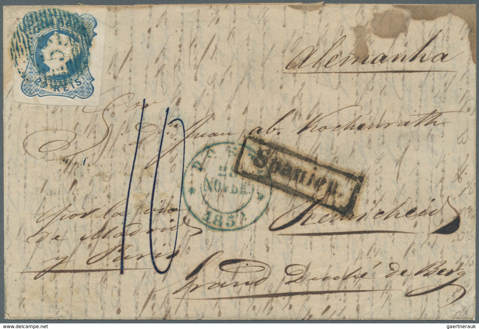 Portugal: 1853 25 R. Maria II With Wide Margins All Around (a Hole In Left Margin Otherwise Very Fin - Unused Stamps