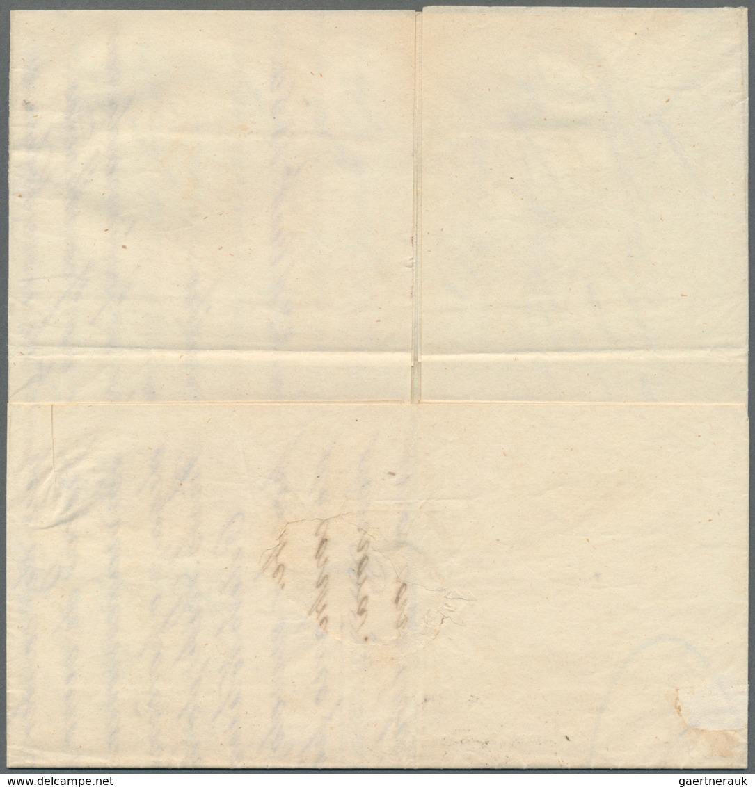 Portugal: 1860, Folded Letter From LISBOA "P. Navarre" To Bahia Rated "150" /Reis) On Reverse. - Ongebruikt