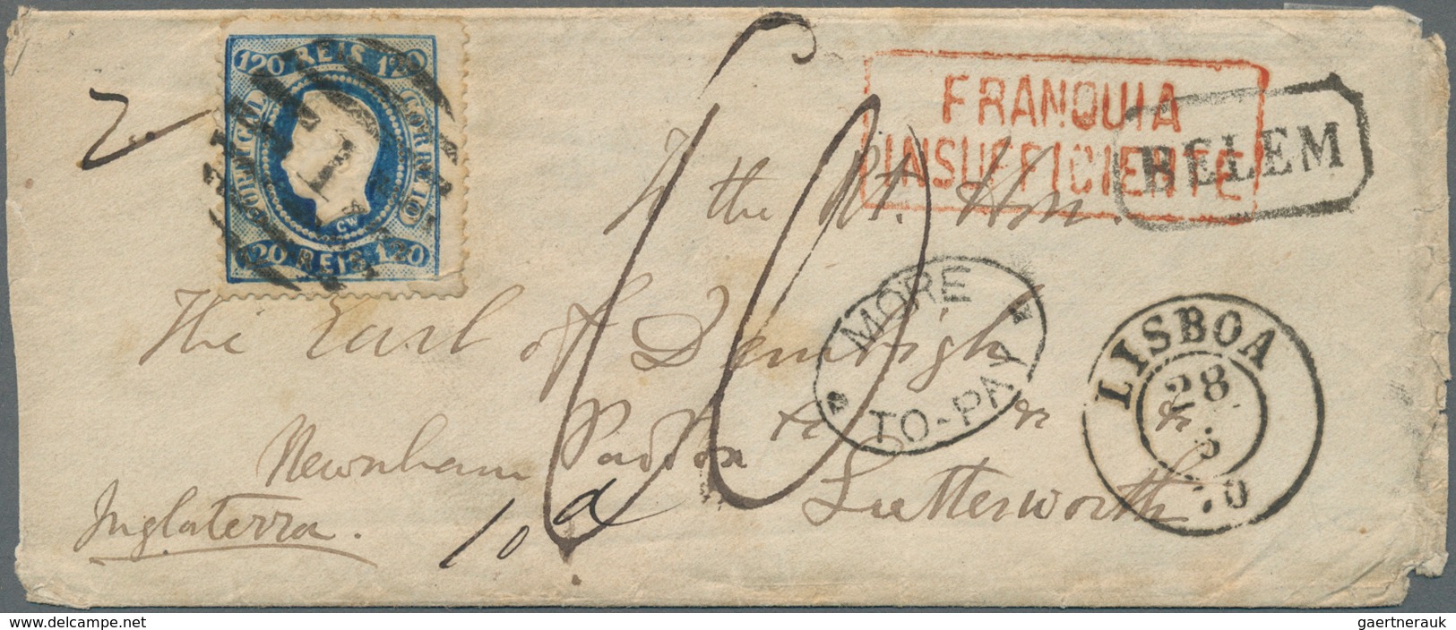 Portugal: 1870,letter With Interesting Full Content Franked With Single 120 Reis King Luis I Cancell - Ongebruikt