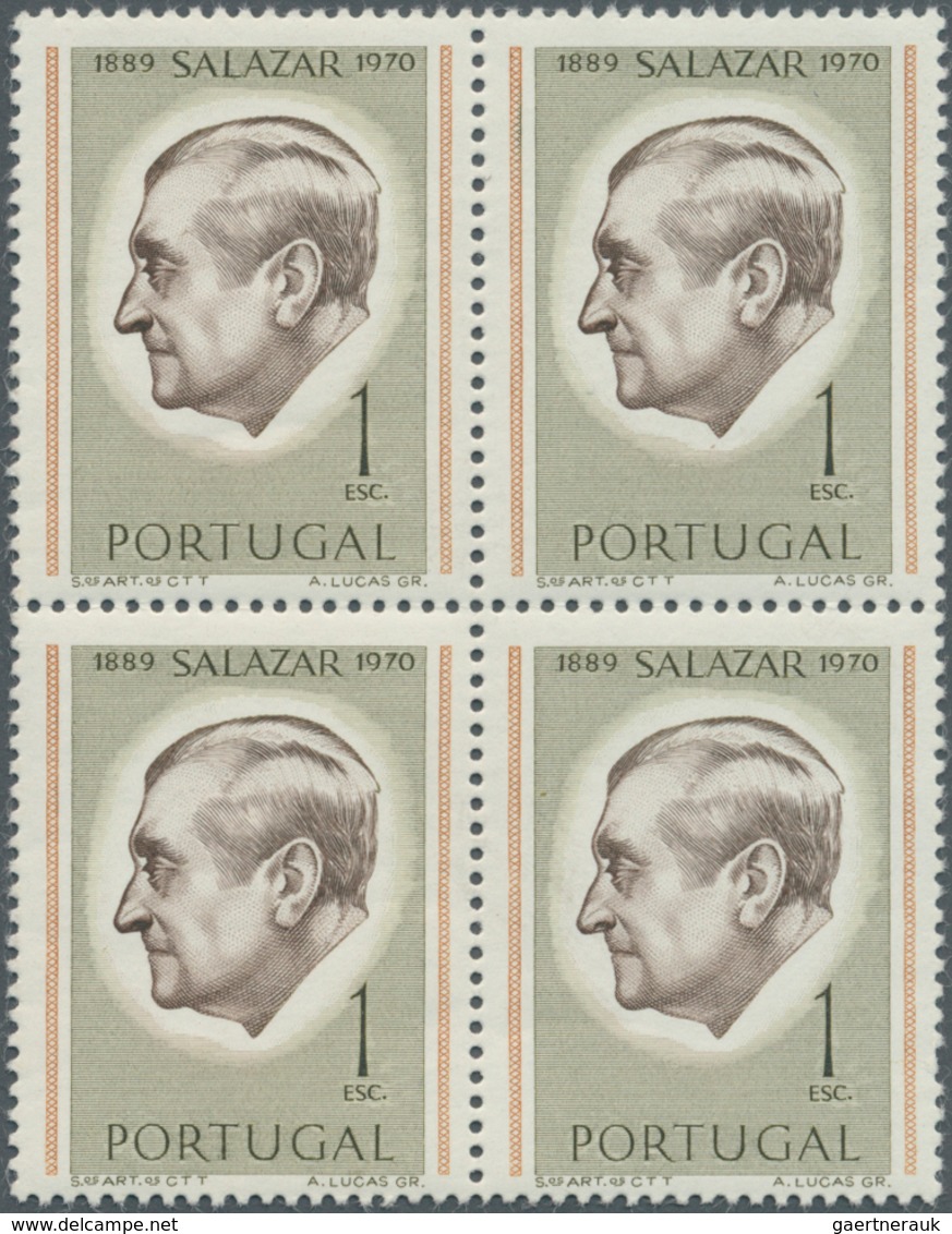 Portugal: 1971, Antonio De Oliveira Salazar 1esc. Perf. 12 Block Of Four, Mint Never Hinged, Scarce - Ongebruikt