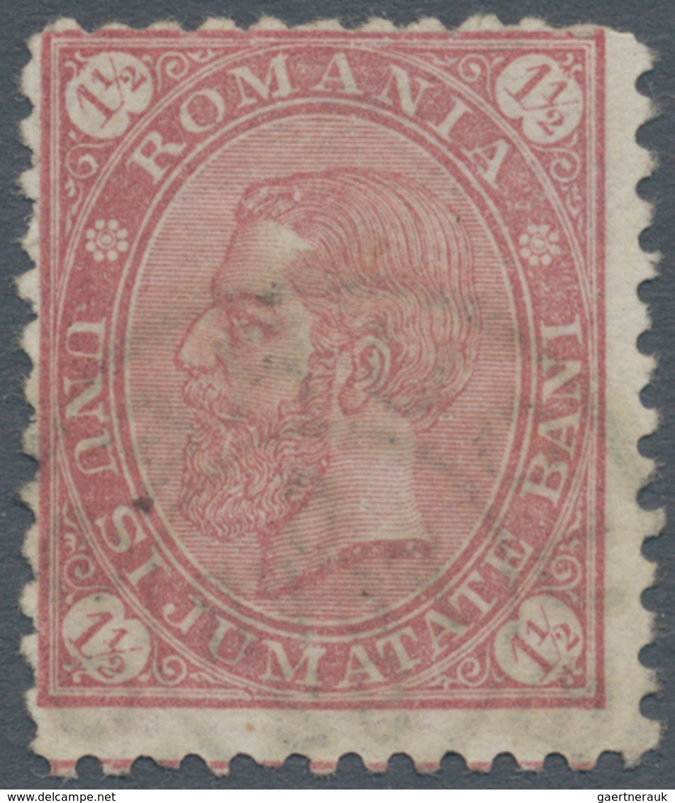 Rumänien: 1890/91, 1½ B Lilac Rose, Perforated 13½, VARIETY PRINTED ON BOTH SIDES. Cancelled By Clea - Other & Unclassified