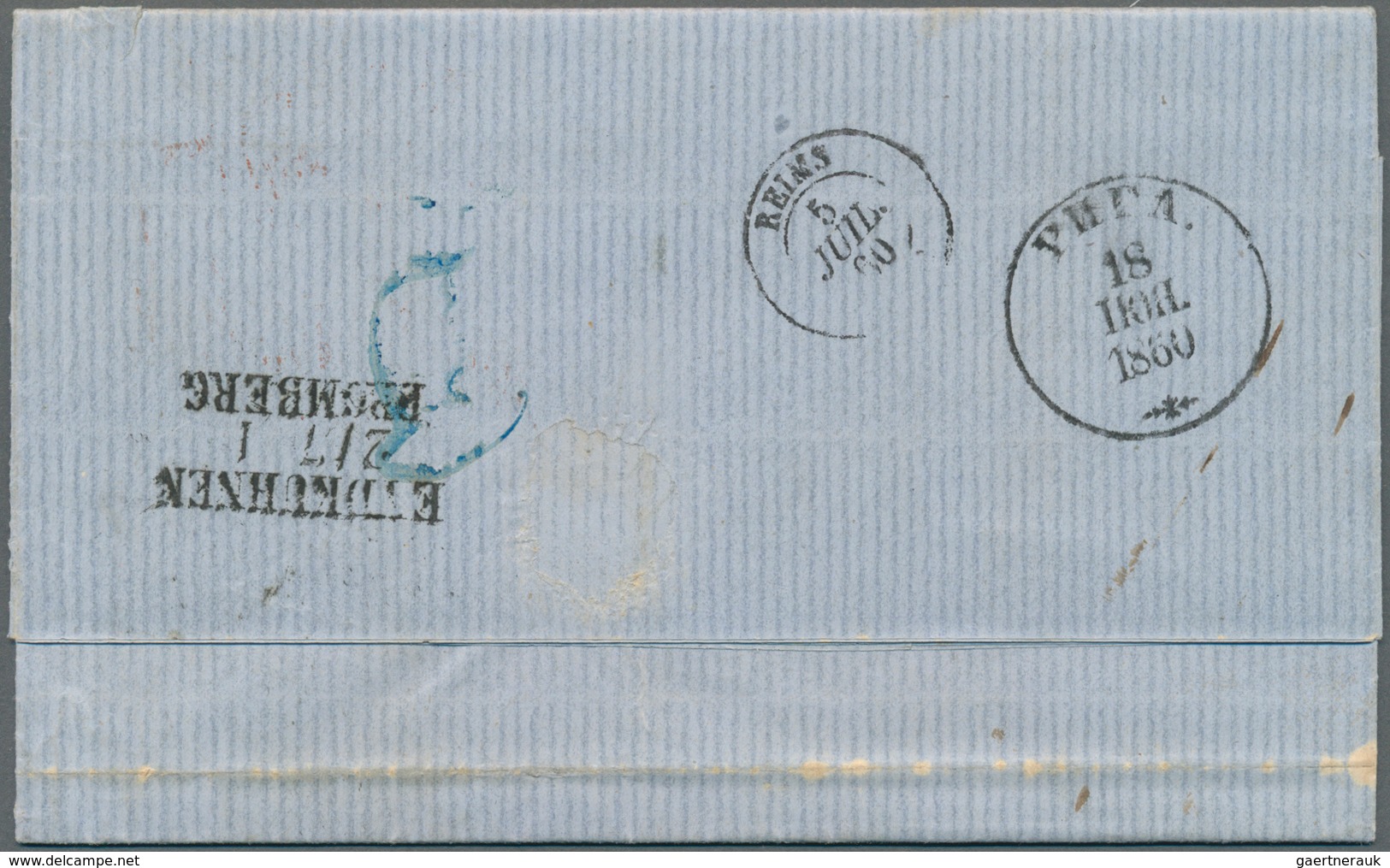 Russland: 1859/1866, six letter sent from RIGA to the Champain dealer "Roederer" in Reims with pruss