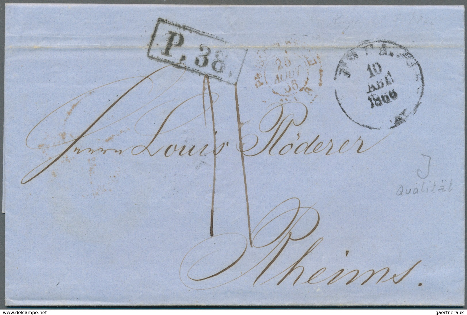 Russland: 1859/1866, six letter sent from RIGA to the Champain dealer "Roederer" in Reims with pruss