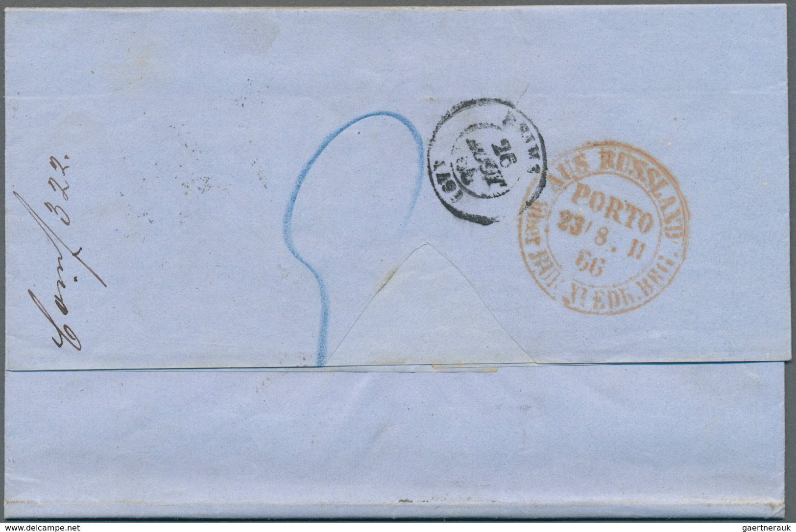 Russland: 1859/1866, six letter sent from RIGA to the Champain dealer "Roederer" in Reims with pruss