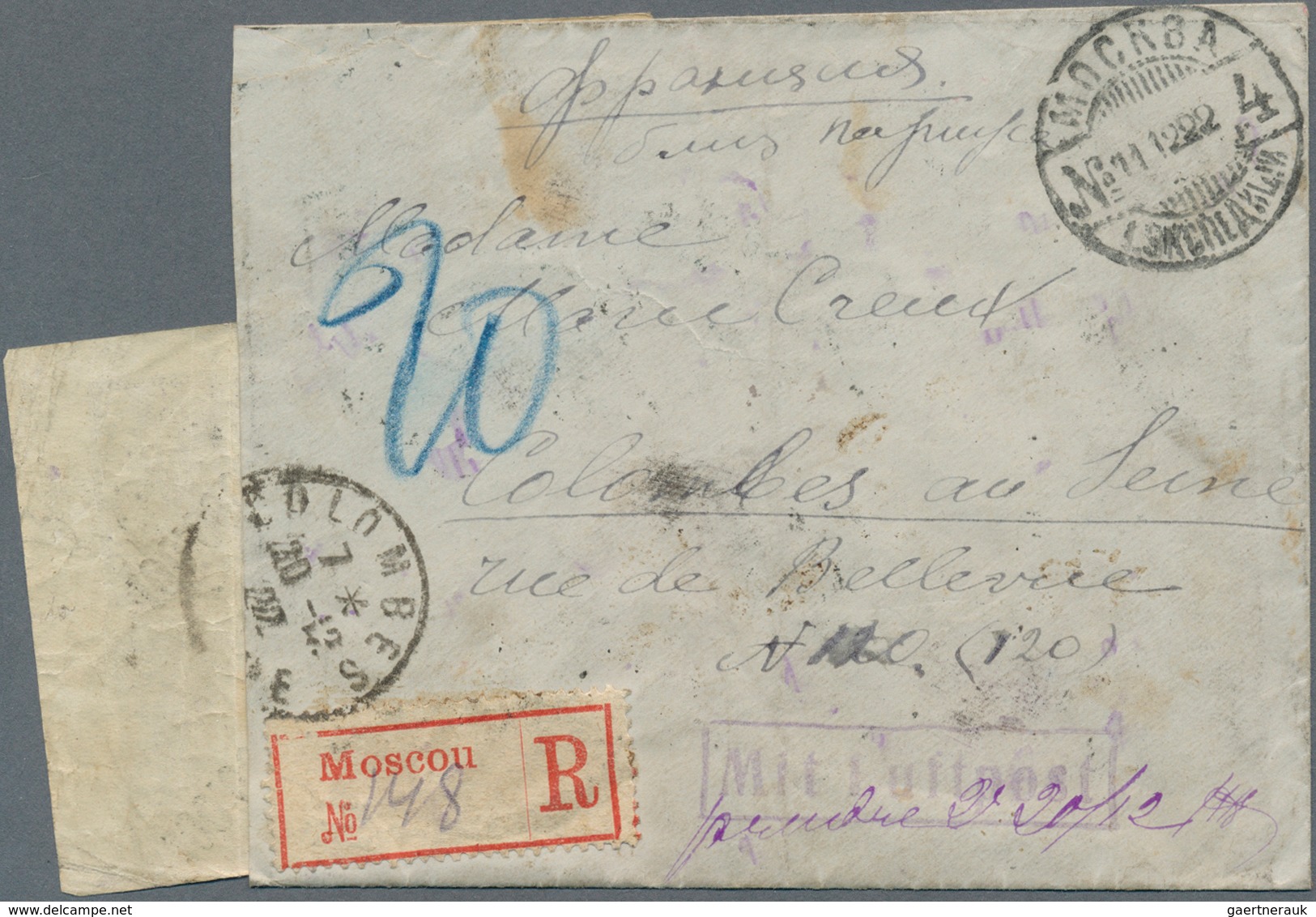 Russland: 1922, Air Trial Flights 18 Nov. 1922/19 Jan. 1923: 100.000 R. (6) And 40 R. (7) Tied "MOSK - Used Stamps