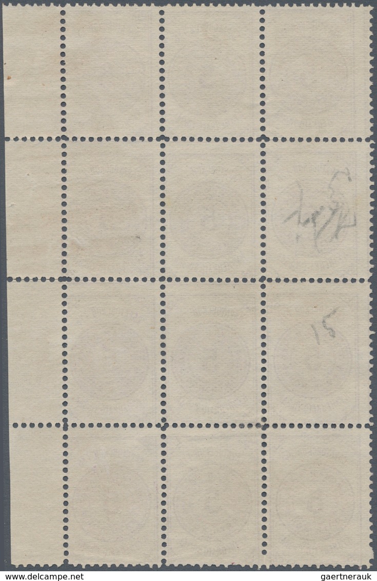 Russland - Semstwo (Zemstvo): Kuznetsk, 1880, 5 K. Violet, A Right Margin Block-12 (3x4), Unused No - Zemstvos